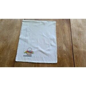 Vintage Embroidered Linen Table Topper